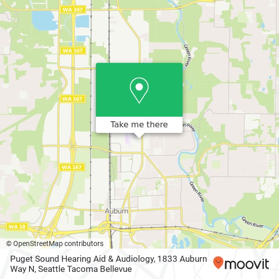 Mapa de Puget Sound Hearing Aid & Audiology, 1833 Auburn Way N