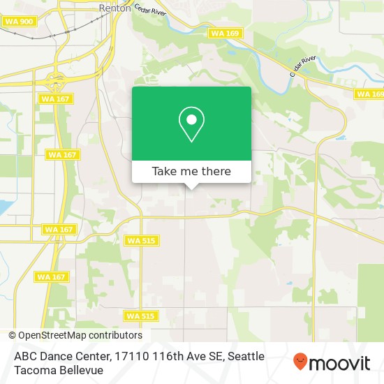 Mapa de ABC Dance Center, 17110 116th Ave SE