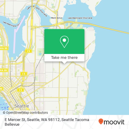 Mapa de E Mercer St, Seattle, WA 98112