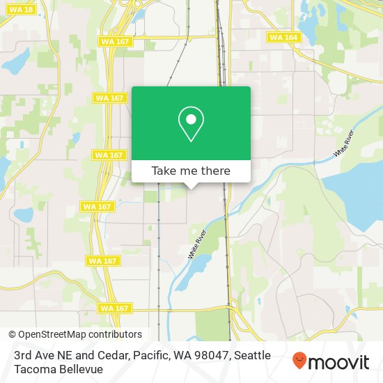 Mapa de 3rd Ave NE and Cedar, Pacific, WA 98047