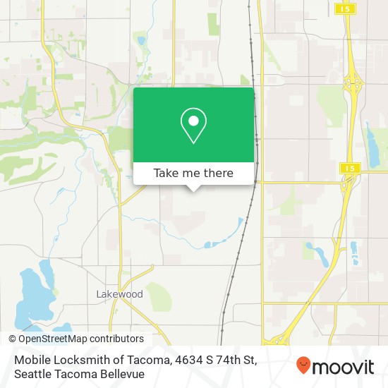 Mobile Locksmith of Tacoma, 4634 S 74th St map