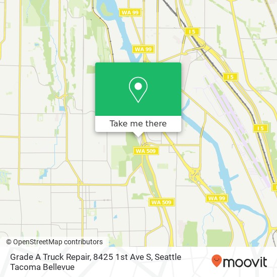 Mapa de Grade A Truck Repair, 8425 1st Ave S