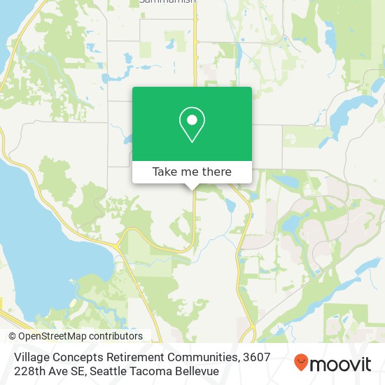 Village Concepts Retirement Communities, 3607 228th Ave SE map