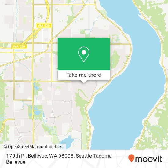 170th Pl, Bellevue, WA 98008 map