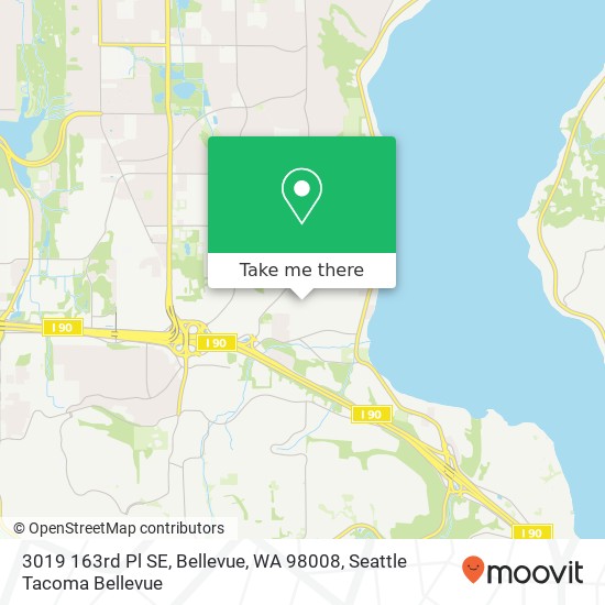 Mapa de 3019 163rd Pl SE, Bellevue, WA 98008