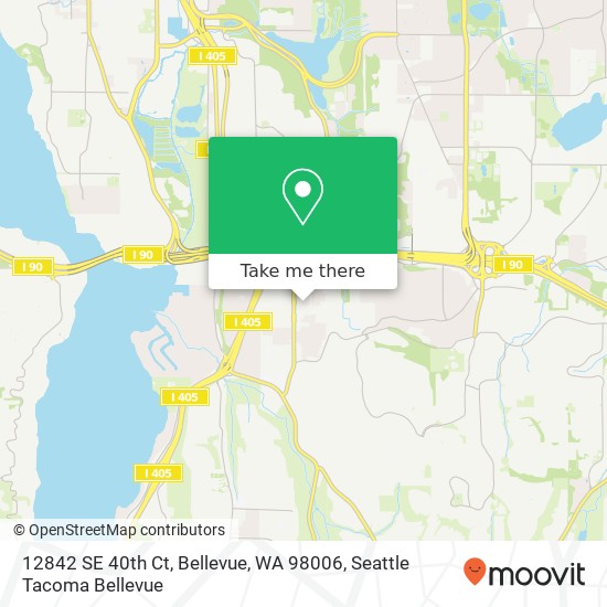 Mapa de 12842 SE 40th Ct, Bellevue, WA 98006