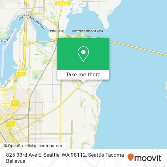 Mapa de 825 33rd Ave E, Seattle, WA 98112