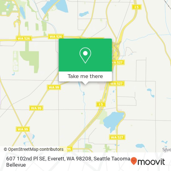 Mapa de 607 102nd Pl SE, Everett, WA 98208