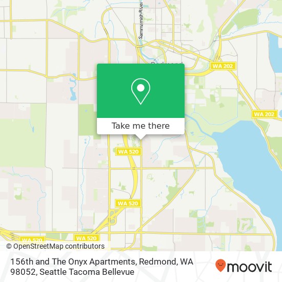 Mapa de 156th and The Onyx Apartments, Redmond, WA 98052