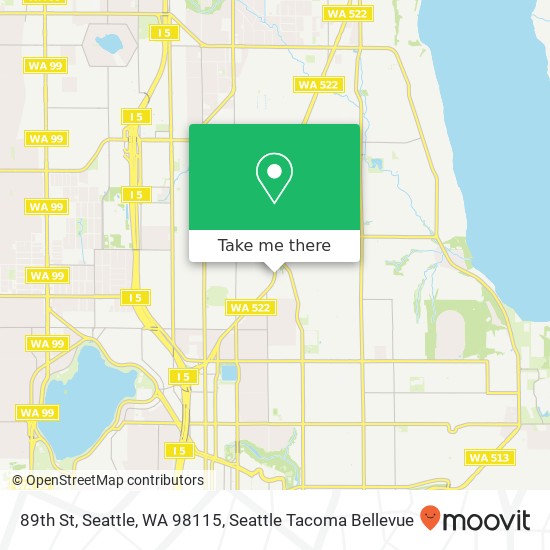 Mapa de 89th St, Seattle, WA 98115