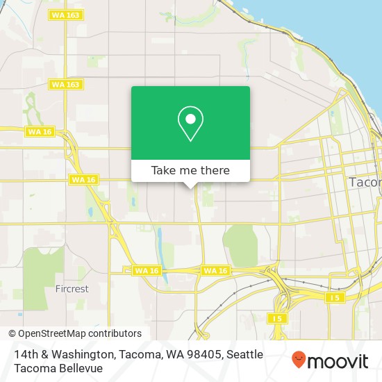 Mapa de 14th & Washington, Tacoma, WA 98405