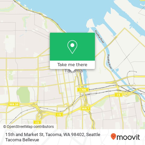 15th and Market St, Tacoma, WA 98402 map