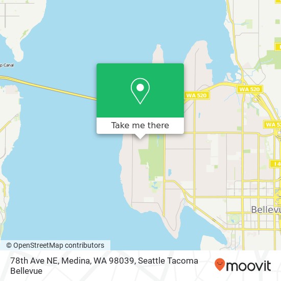 Mapa de 78th Ave NE, Medina, WA 98039