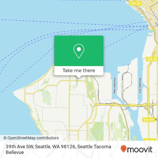 Mapa de 39th Ave SW, Seattle, WA 98126