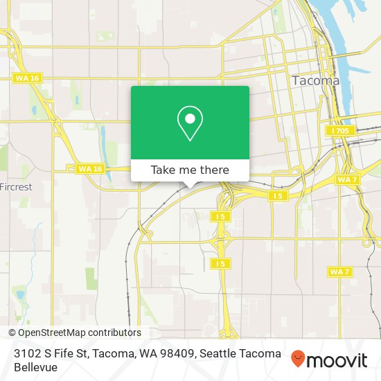 Mapa de 3102 S Fife St, Tacoma, WA 98409