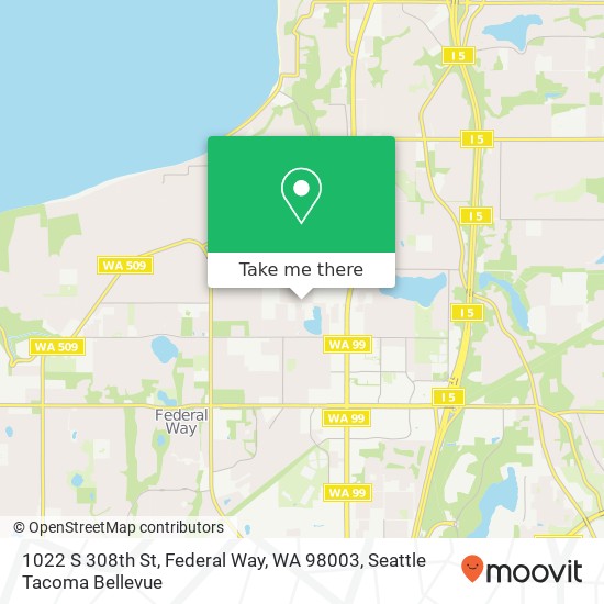 Mapa de 1022 S 308th St, Federal Way, WA 98003