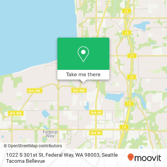 Mapa de 1022 S 301st St, Federal Way, WA 98003