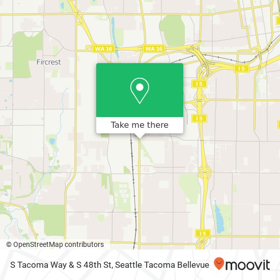 S Tacoma Way & S 48th St map