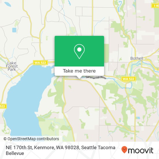 Mapa de NE 170th St, Kenmore, WA 98028