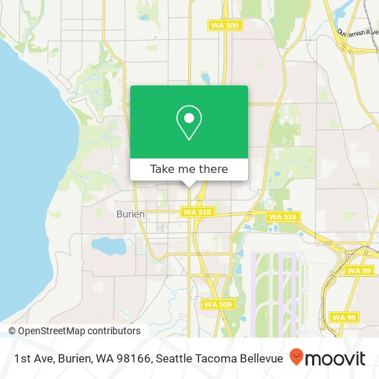 Mapa de 1st Ave, Burien, WA 98166