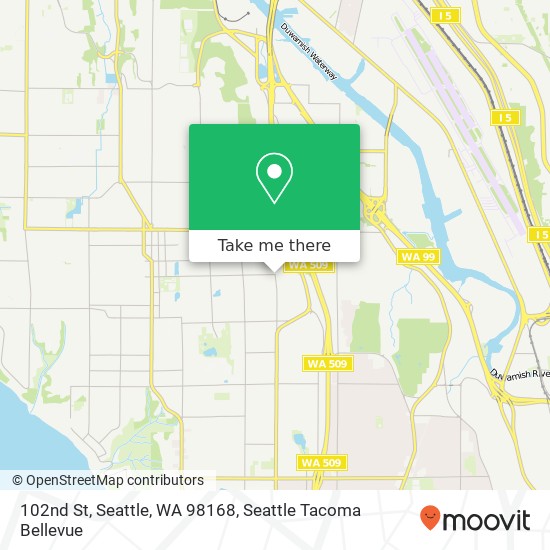 Mapa de 102nd St, Seattle, WA 98168