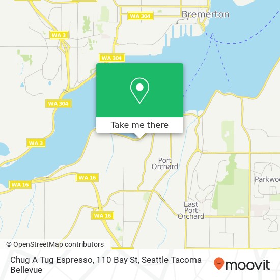 Chug A Tug Espresso, 110 Bay St map