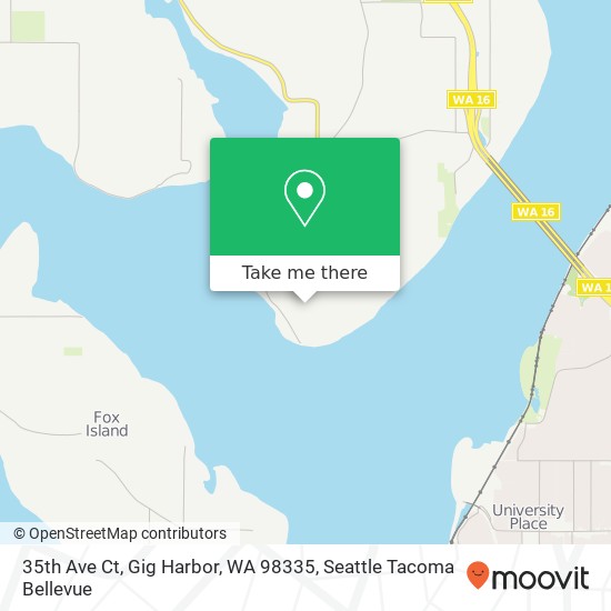 Mapa de 35th Ave Ct, Gig Harbor, WA 98335