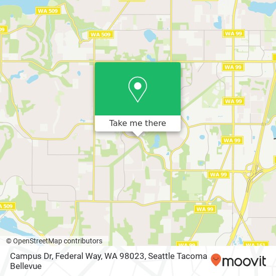 Campus Dr, Federal Way, WA 98023 map