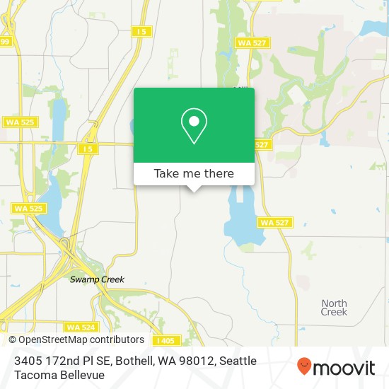 Mapa de 3405 172nd Pl SE, Bothell, WA 98012