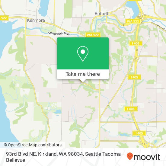 Mapa de 93rd Blvd NE, Kirkland, WA 98034