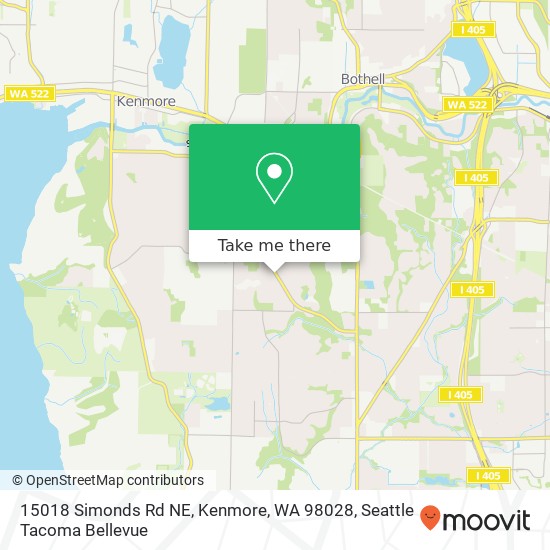 Mapa de 15018 Simonds Rd NE, Kenmore, WA 98028