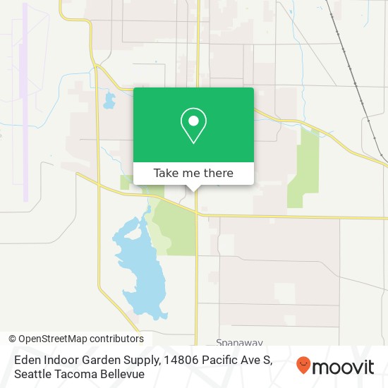 Mapa de Eden Indoor Garden Supply, 14806 Pacific Ave S