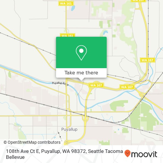 Mapa de 108th Ave Ct E, Puyallup, WA 98372