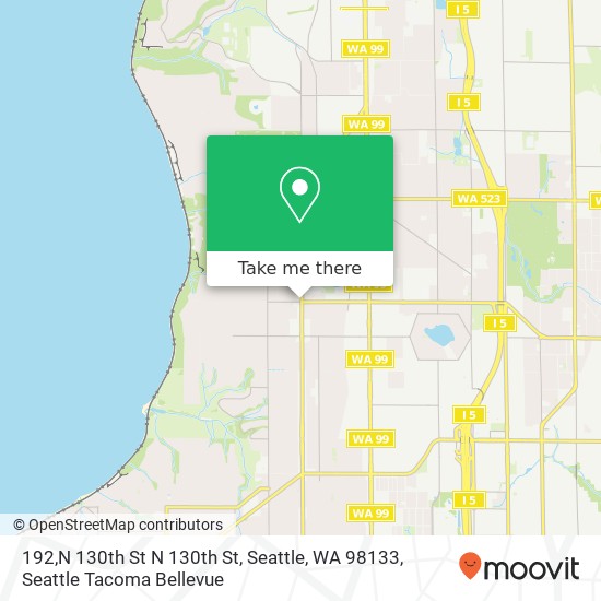 Mapa de 192,N 130th St N 130th St, Seattle, WA 98133