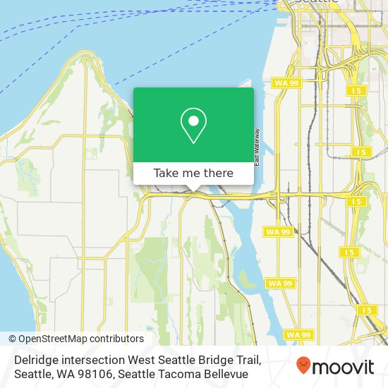 Mapa de Delridge intersection West Seattle Bridge Trail, Seattle, WA 98106