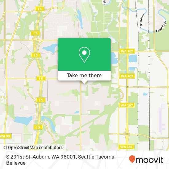 Mapa de S 291st St, Auburn, WA 98001