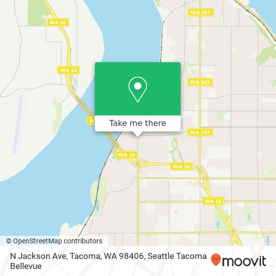 Mapa de N Jackson Ave, Tacoma, WA 98406