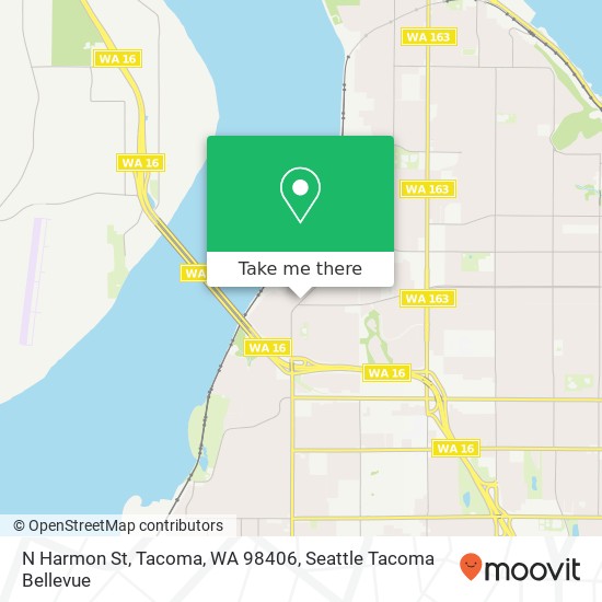 Mapa de N Harmon St, Tacoma, WA 98406