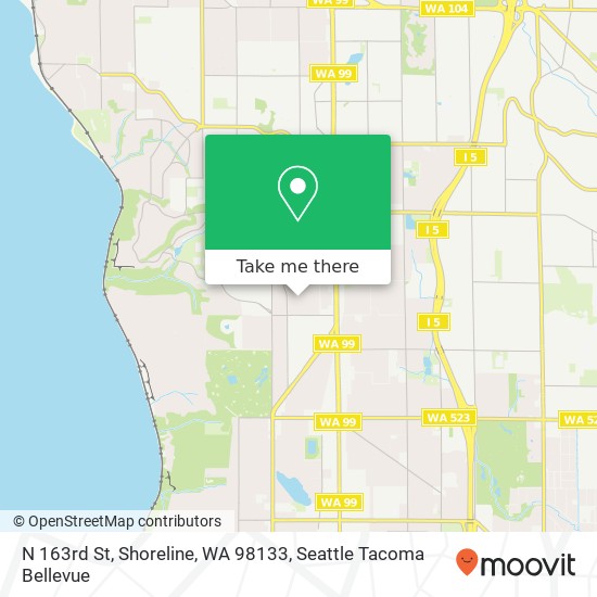 Mapa de N 163rd St, Shoreline, WA 98133