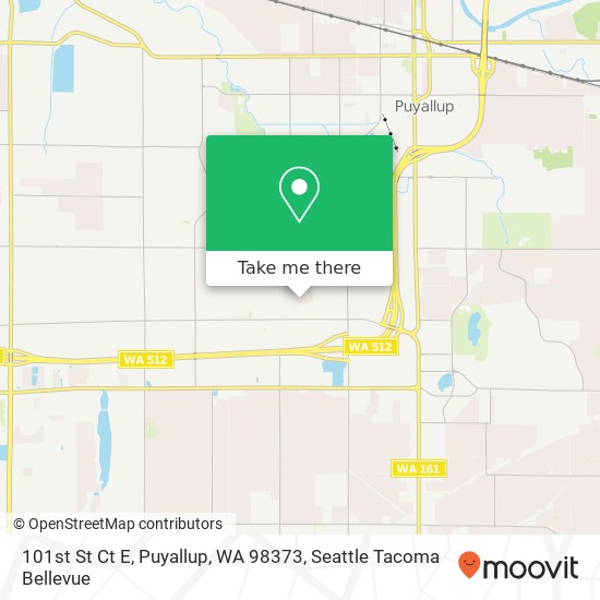 Mapa de 101st St Ct E, Puyallup, WA 98373