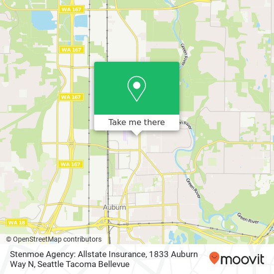 Mapa de Stenmoe Agency: Allstate Insurance, 1833 Auburn Way N