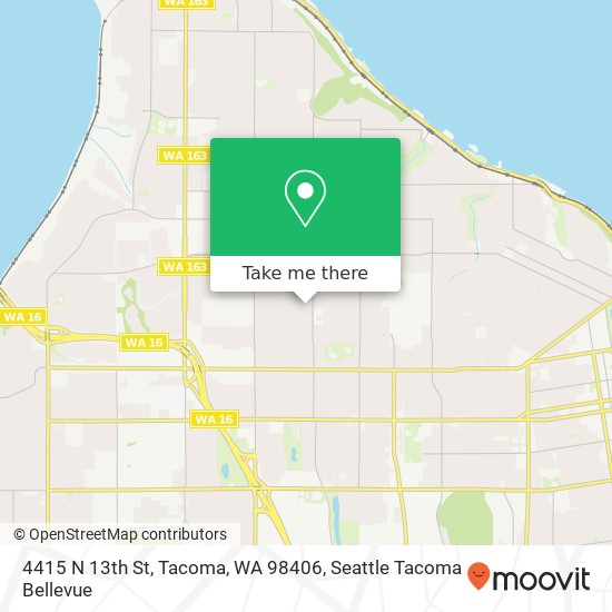 Mapa de 4415 N 13th St, Tacoma, WA 98406