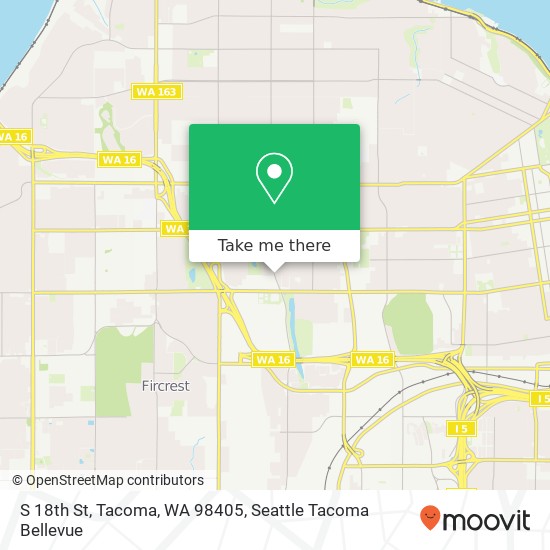 Mapa de S 18th St, Tacoma, WA 98405