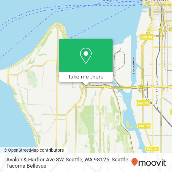 Avalon & Harbor Ave SW, Seattle, WA 98126 map