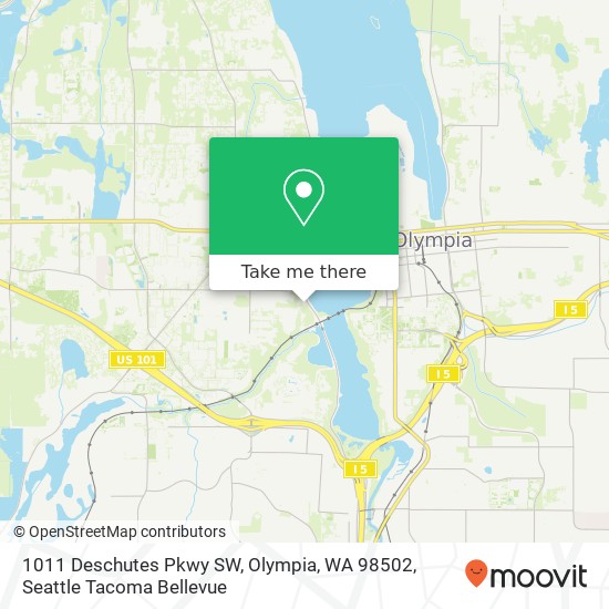 Mapa de 1011 Deschutes Pkwy SW, Olympia, WA 98502