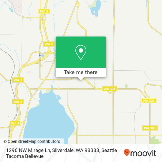 Mapa de 1296 NW Mirage Ln, Silverdale, WA 98383