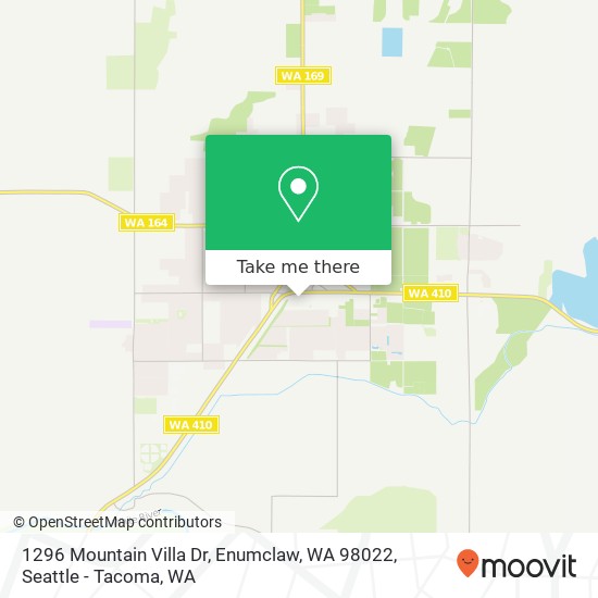Mapa de 1296 Mountain Villa Dr, Enumclaw, WA 98022