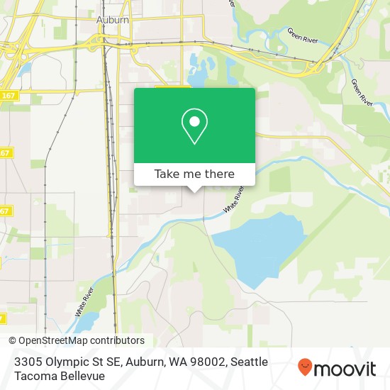 Mapa de 3305 Olympic St SE, Auburn, WA 98002