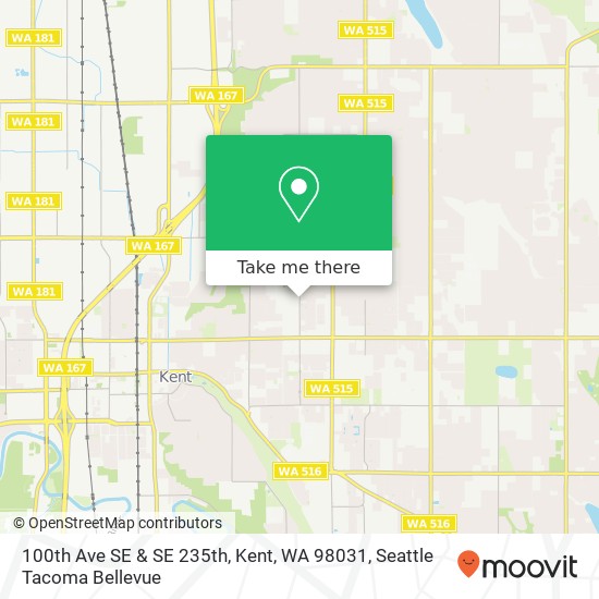 Mapa de 100th Ave SE & SE 235th, Kent, WA 98031