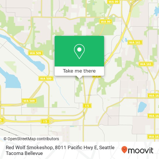 Mapa de Red Wolf Smokeshop, 8011 Pacific Hwy E